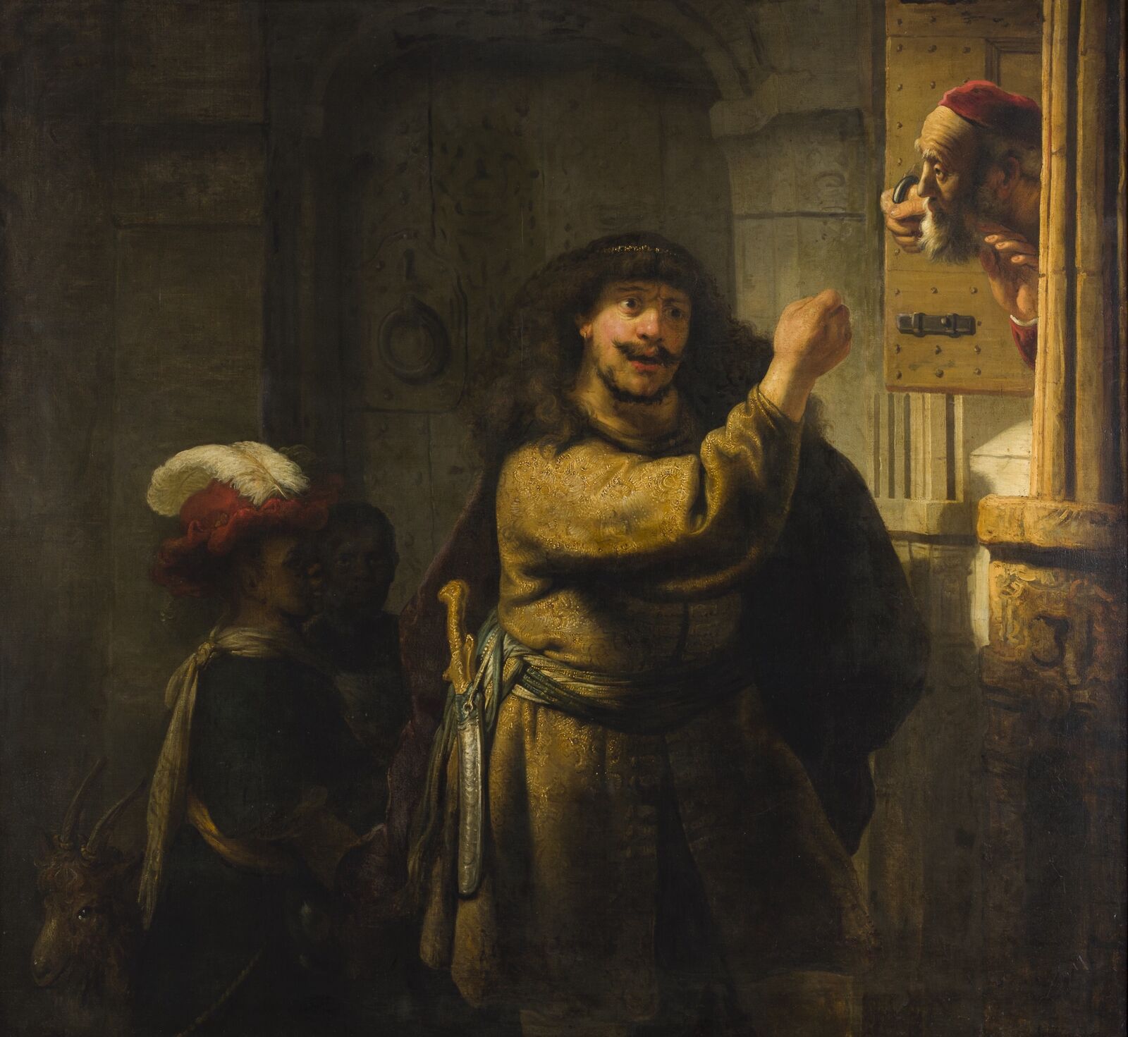 Rembrandt Harmensz. van Rijn and workshop: Samson Threatening His Father-in-Law, ca. 1635, Natan Saban Collection, Israel