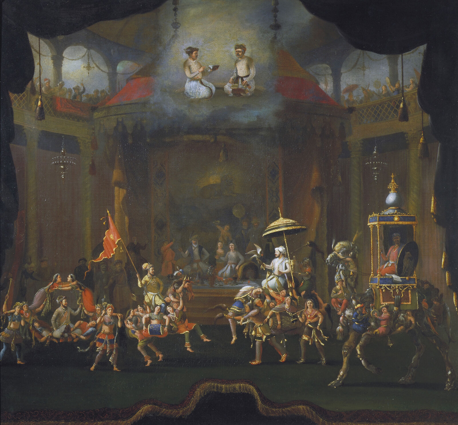 Willem Schellinks: Parade of the Sons of Shah Jahan on Composite Horses and Elephants , ca. 1665 – 70, Victoria and Albert Museum, London