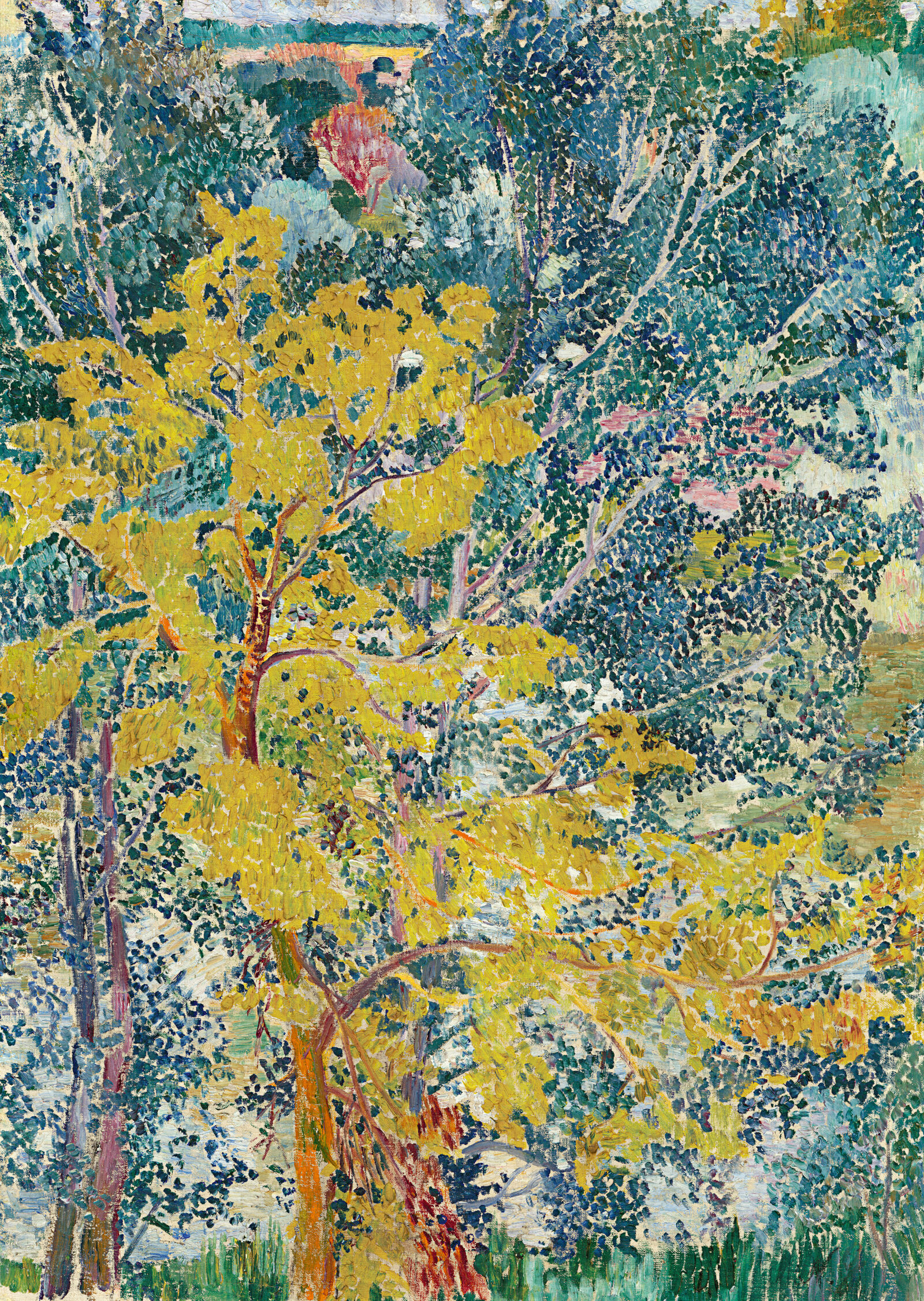 Natalja Gontscharowa: Landschaft (pointilliert), 1907/08, Staatliche Tretjakow-Galerie, Moskau