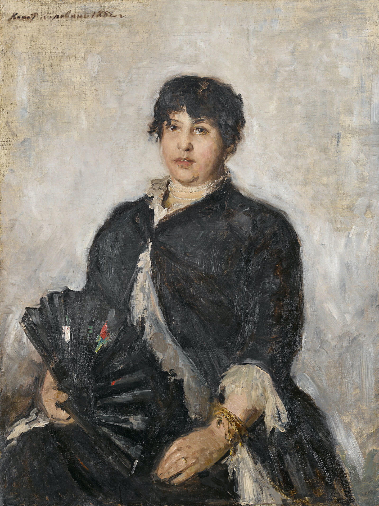 Konstantin Korowin: Portrait der Opernsängerin Tatjana Spiridonowna Ljubatowitsch, 1889, Staatliche Tretjakow-Galerie, Moskau