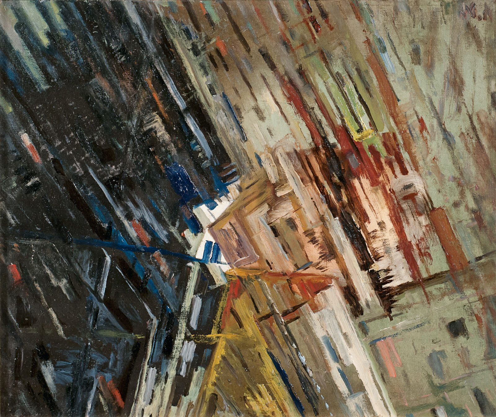 Michail Larionow: Rayonistische Komposition „Stadt bei Nacht“, 1912–1914, Sammlung Vladimir Tsarenkov, London