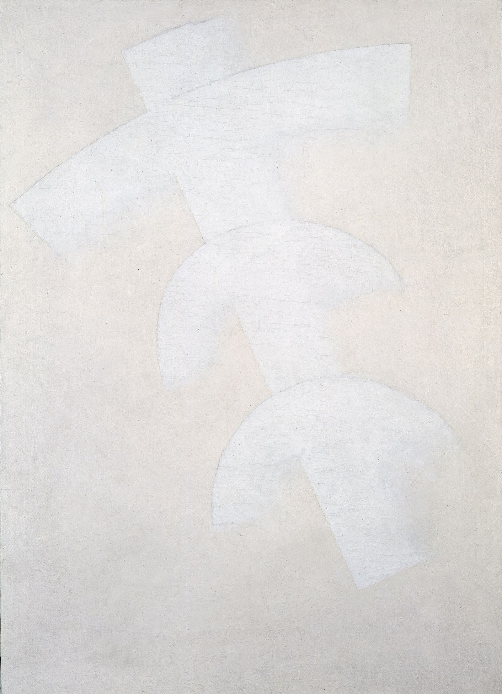 Kasimir Malewitsch: Konstruktion in Auflösung (Drei Bögen auf diagonalem Element in Weiß), 1917, Stedelijk Museum, Amsterdam