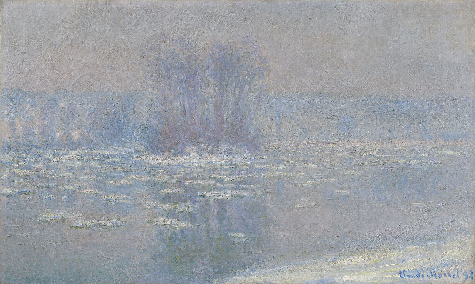Claude Monet: Eisschollen in Bennecourt, 1893
