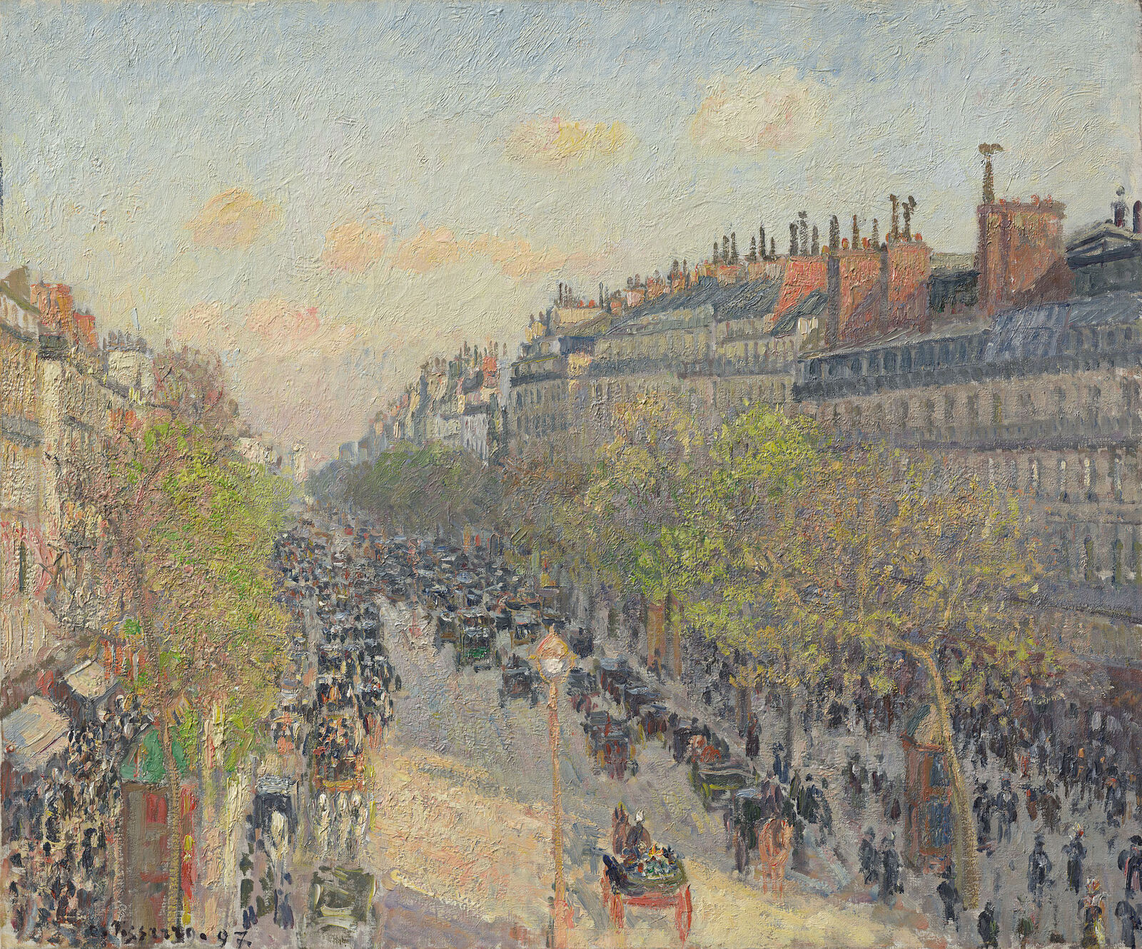 Camille Pissarro: Boulevard Montmartre, Abenddämmerung, 1897