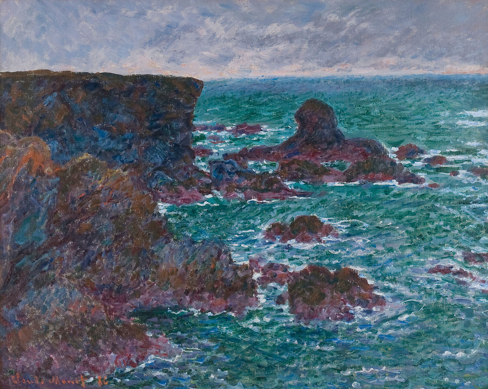 Claude Monet: Rocky Coast and the Lion Rock, Belle-Île, 1886, Des Moines Art Center