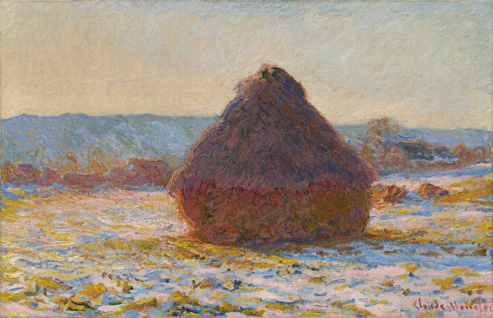 Grainstack in the Sunlight, Snow Effect , 1891, Hasso Plattner Collection