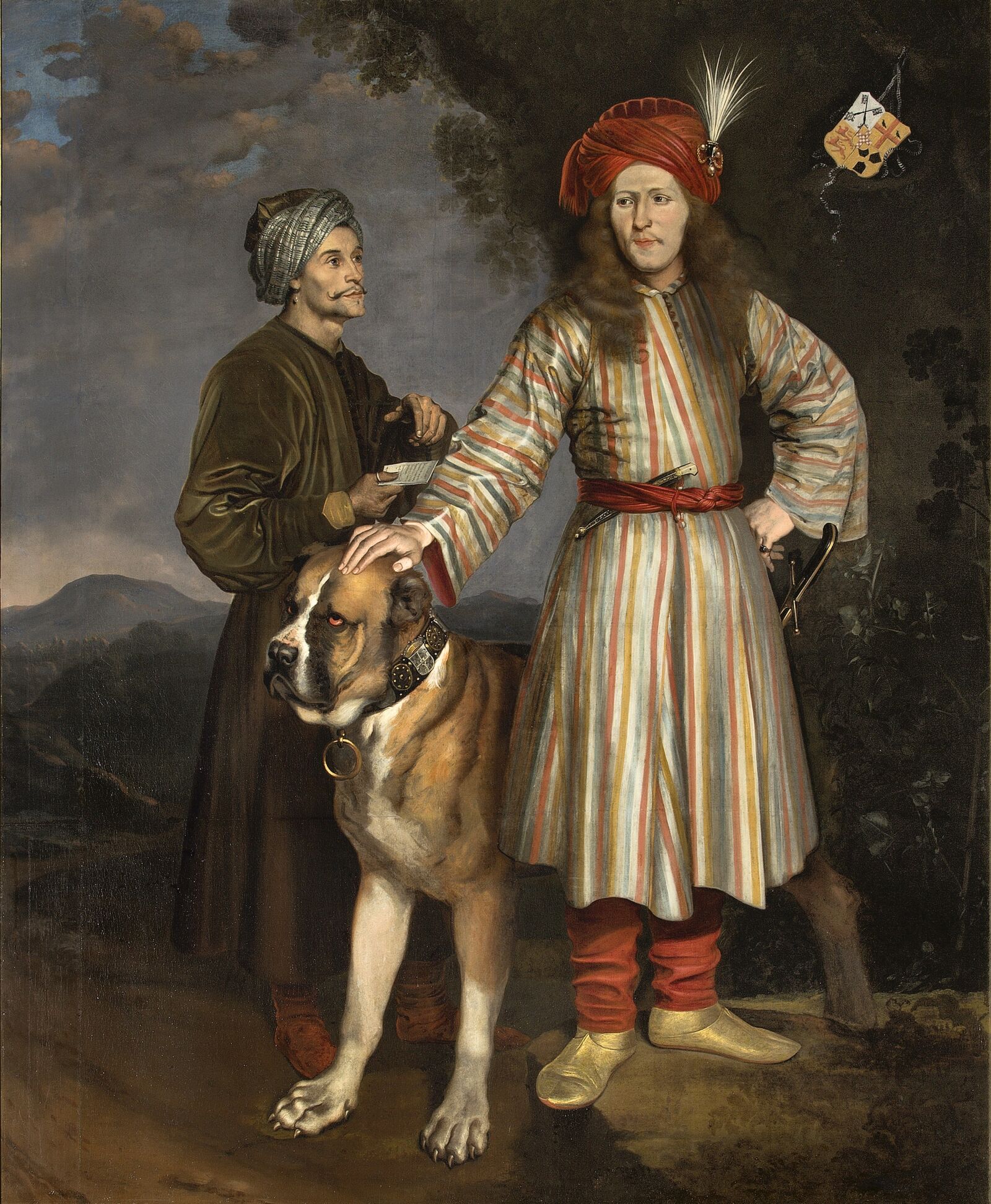 Dirck van Loonen: Assueer Jacob Schimmelpenninck van der Oye (1631–1673) with Servant and Dog, 1660, Stichting Duivenvoorde, Voorschoten